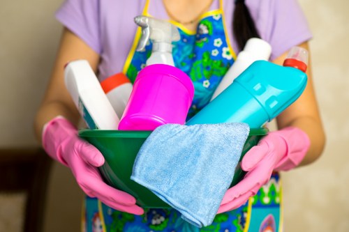 Office cleaners in London maintaining a modern corporate workspace