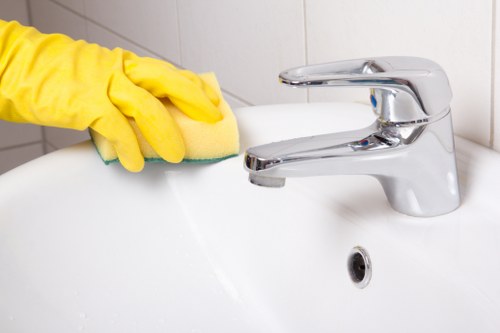 Commercial cleaning staff keeping a London office spotless