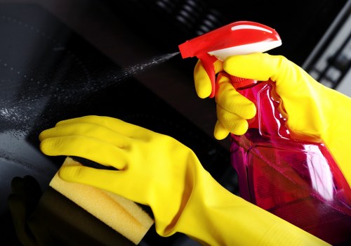 Risk-aware end of tenancy cleaning team working in a property