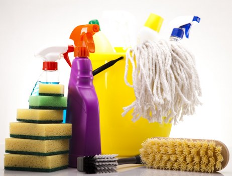 Professional office cleaning service in a London business building